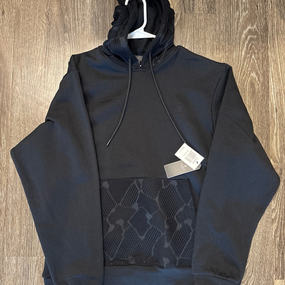 Men's Black Hooded Pullover Sweatshirt